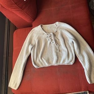 Cropped cream colored sweater from L.A Hearts size Medium
